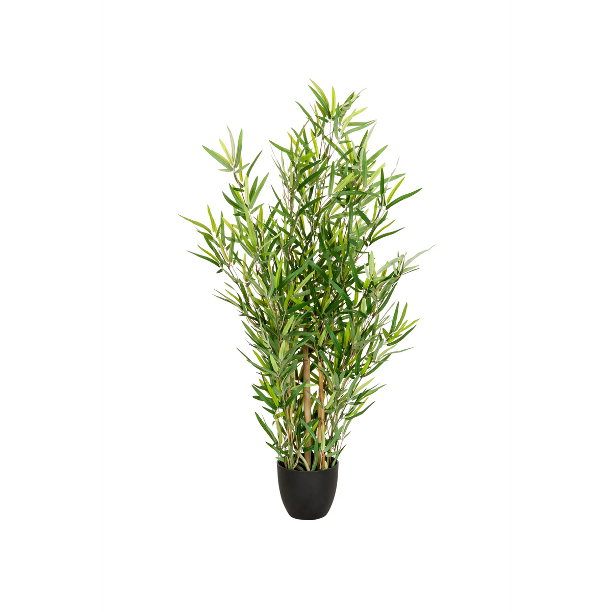Green Artificial plant MINI BAMBUS in a simple black pot by hjh OFFICE – 360-degree view (front view 0°)
