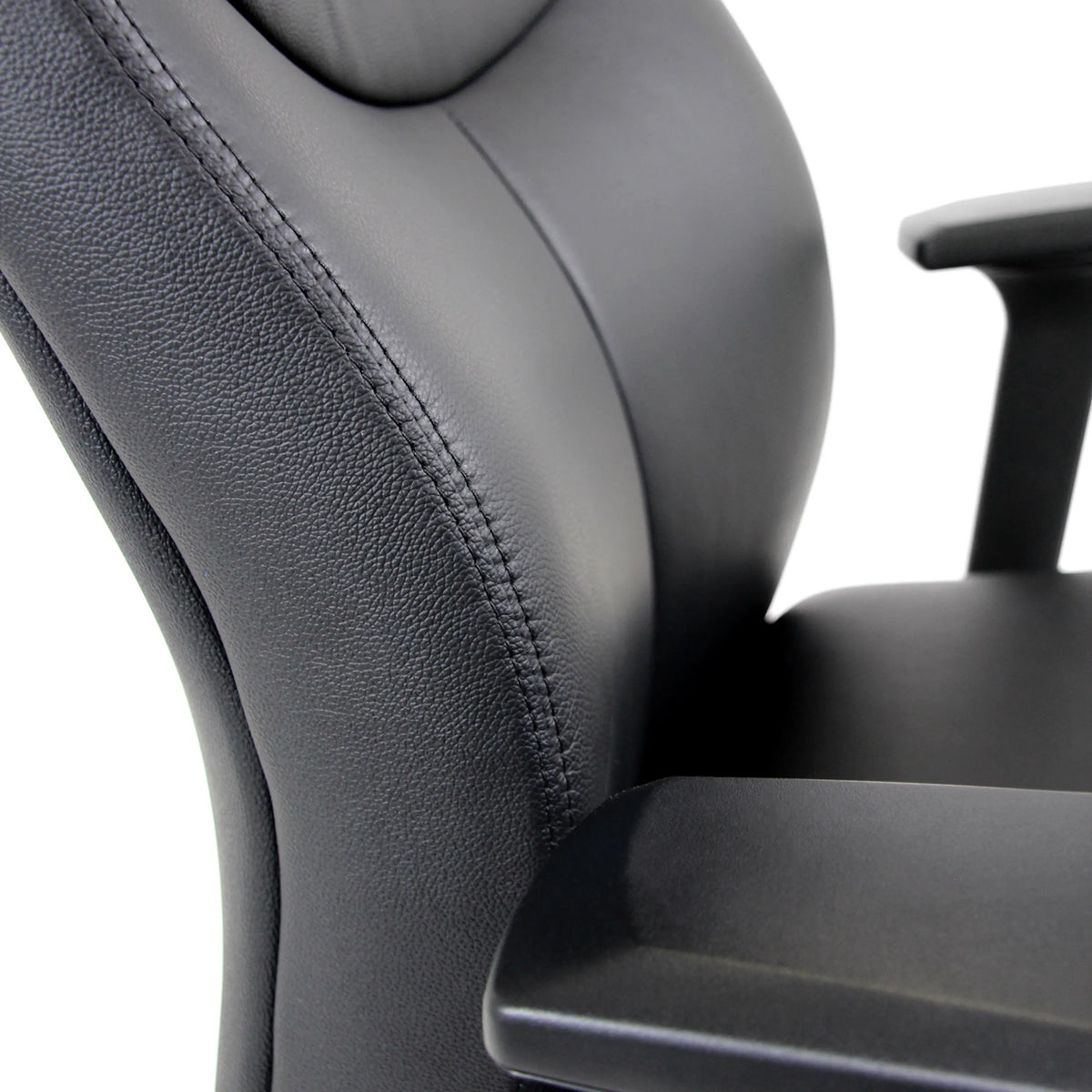 Black faux leather and stitching of the Professional Executive Chair FERRARA by hjh OFFICE