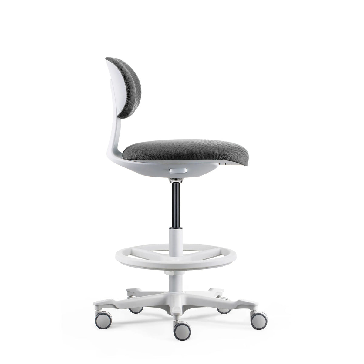Work Chair WORK MF2 W in dark grey with foot ring and caster base by hjh OFFICE