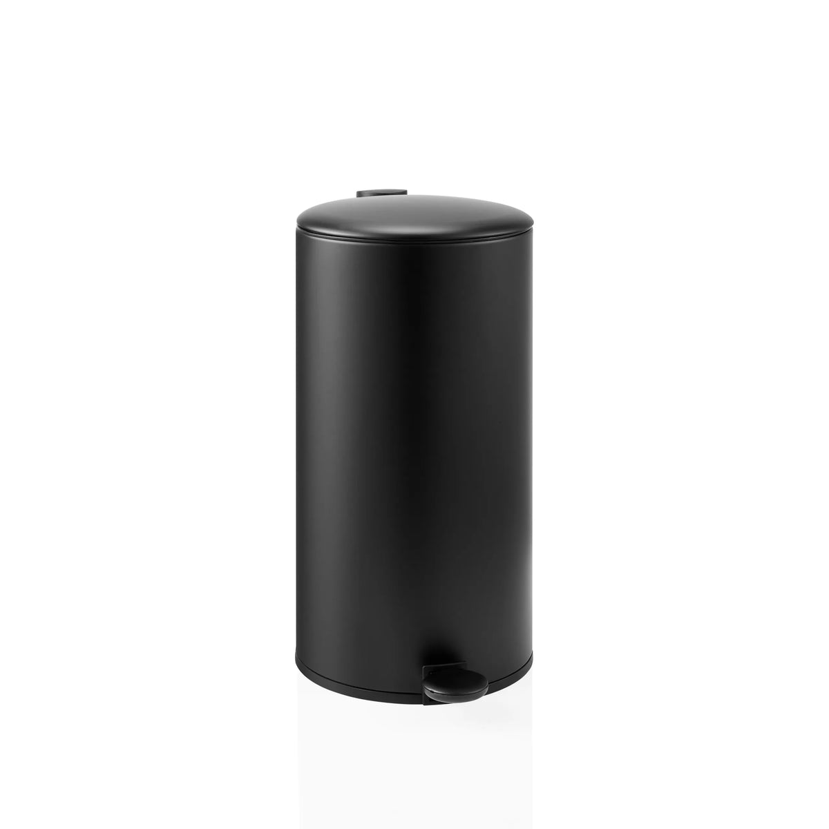 Black Wastepaper CLEAN STEP 2 with lid and pedal bin by hjh OFFICE – 360-degree view (front view 15°)