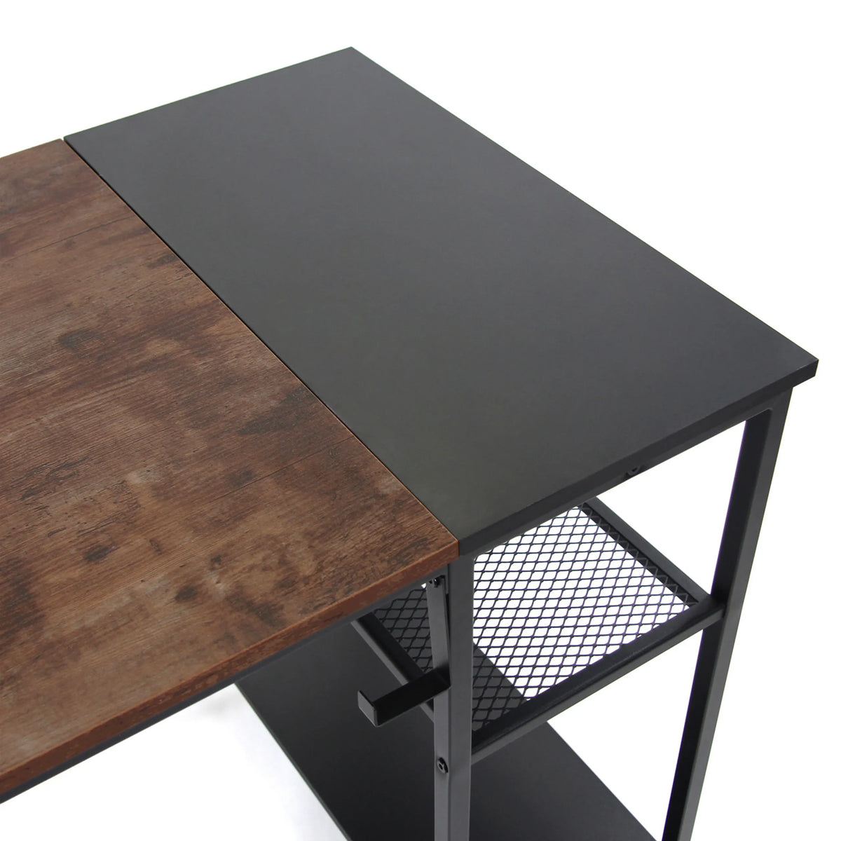 Two-piece tabletop in black and brown of the Office Desk WORKSPACE H I by hjh OFFICE