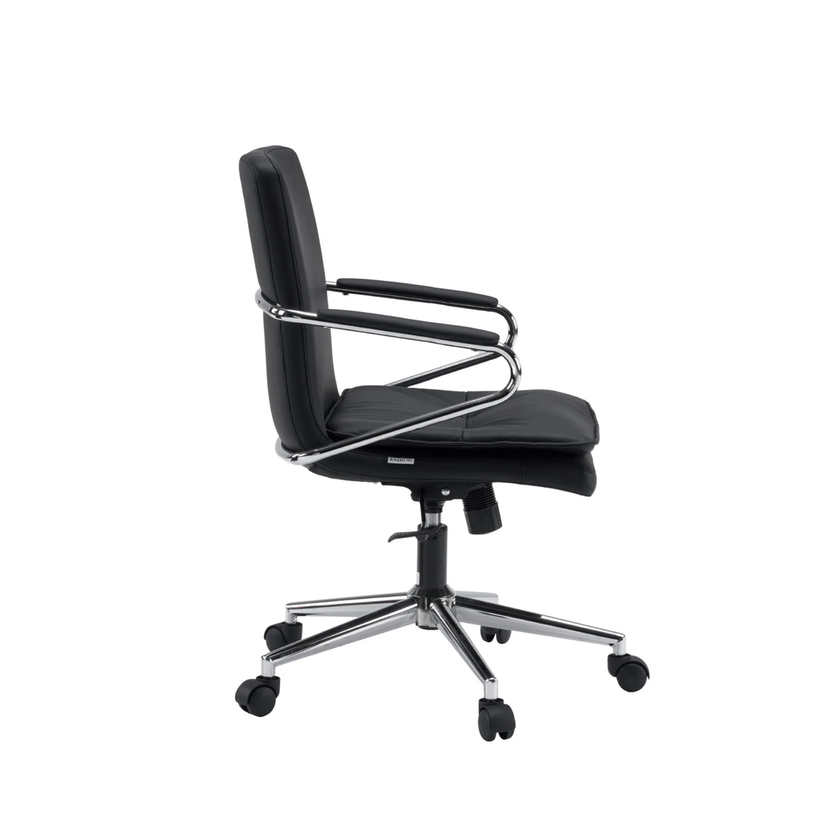 Black Home Office Chair Rovento with chrome armrests and base by hjh OFFICE