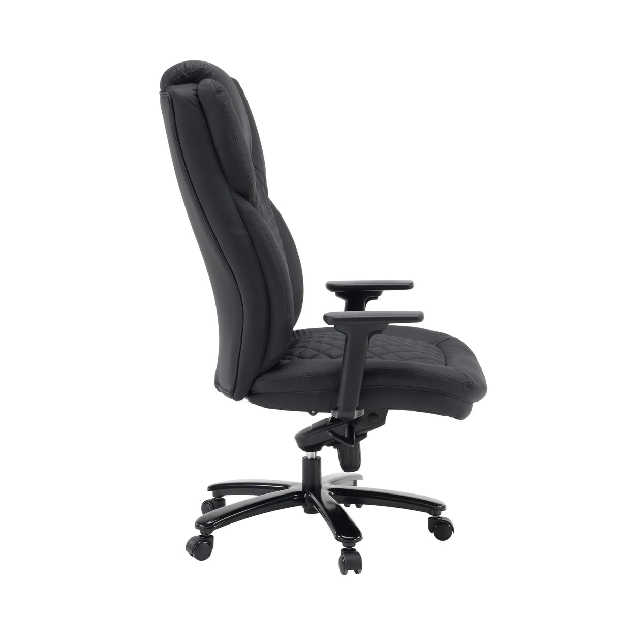 XXL Pullmann Gen2 swivel chair in black faux leather with stitching and adjustable armrests by hjh OFFICE