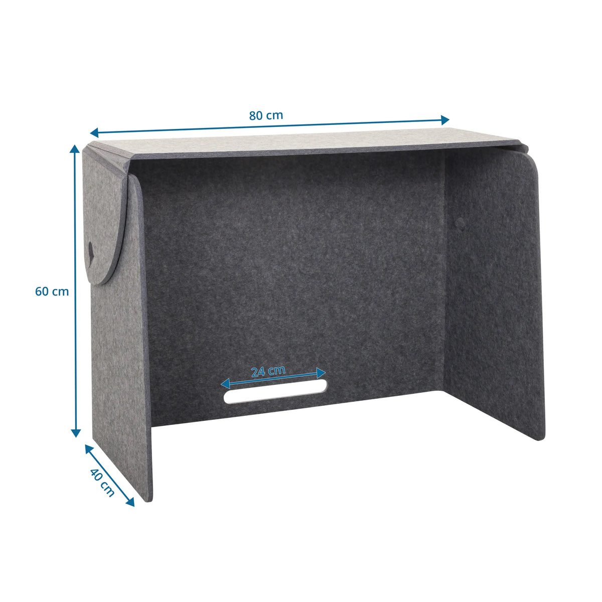 Dimensional drawing of the Table partition FLEXMIUT FOLD with 80 × 60 cm by hjh OFFICE