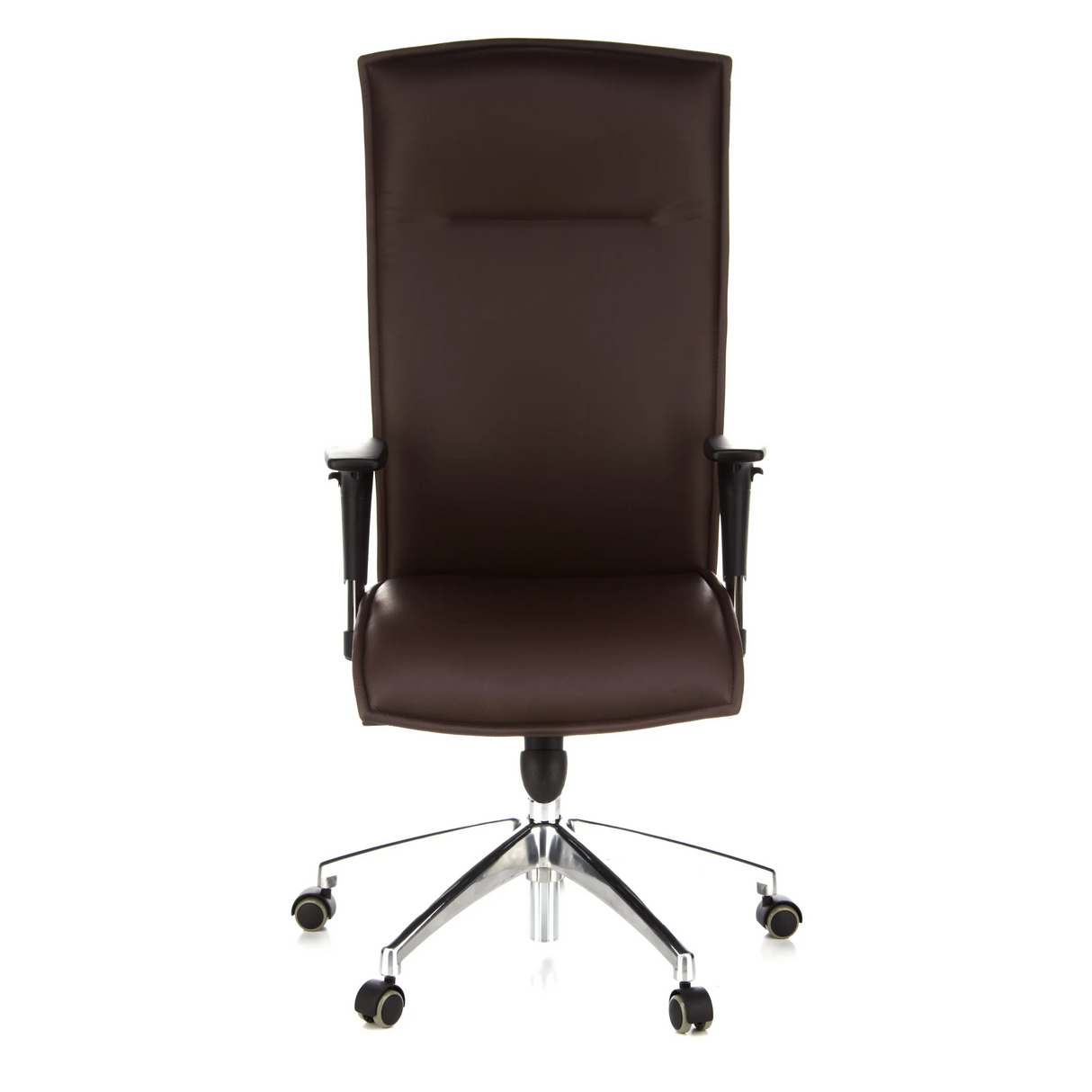 Dark brown Luxury Executive Chair MURANO 20 with armrests and five-caster base by hjh OFFICE – 360-degree view (front view 0°)
