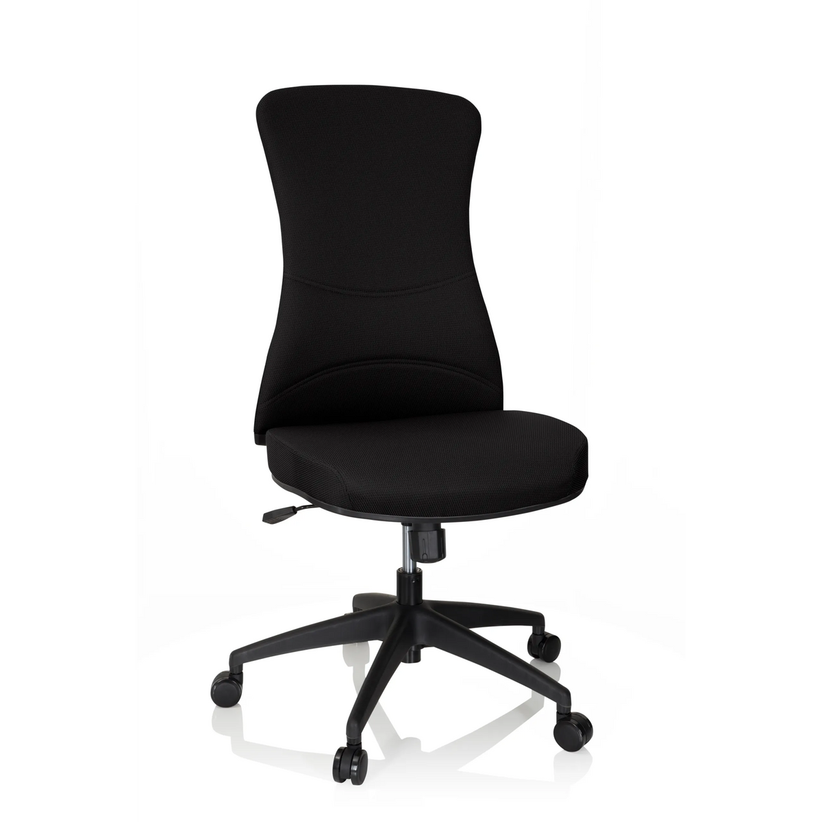 Black Professional Office Chair OFFICE XT with star base and five castors by hjh OFFICE – 360-degree view (front view 20°)
