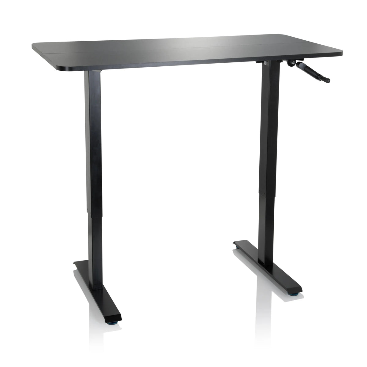 Black Standing desk STAND CR with a crank for height adjustment by hjh OFFICE – 360-degree view (front view 20°)