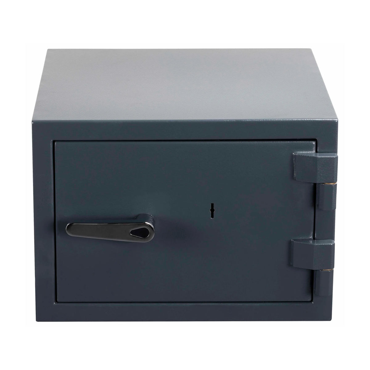 Anthracite Safe Compact Pro with a door handle and a lock cylinder by hjh OFFICE