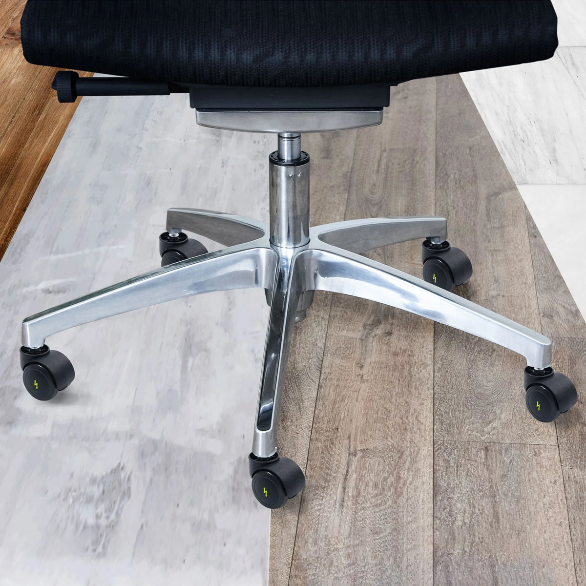 Five-star base with black castors 5x ROLO ESD 11mm/50mm for hard floors by hjh OFFICE