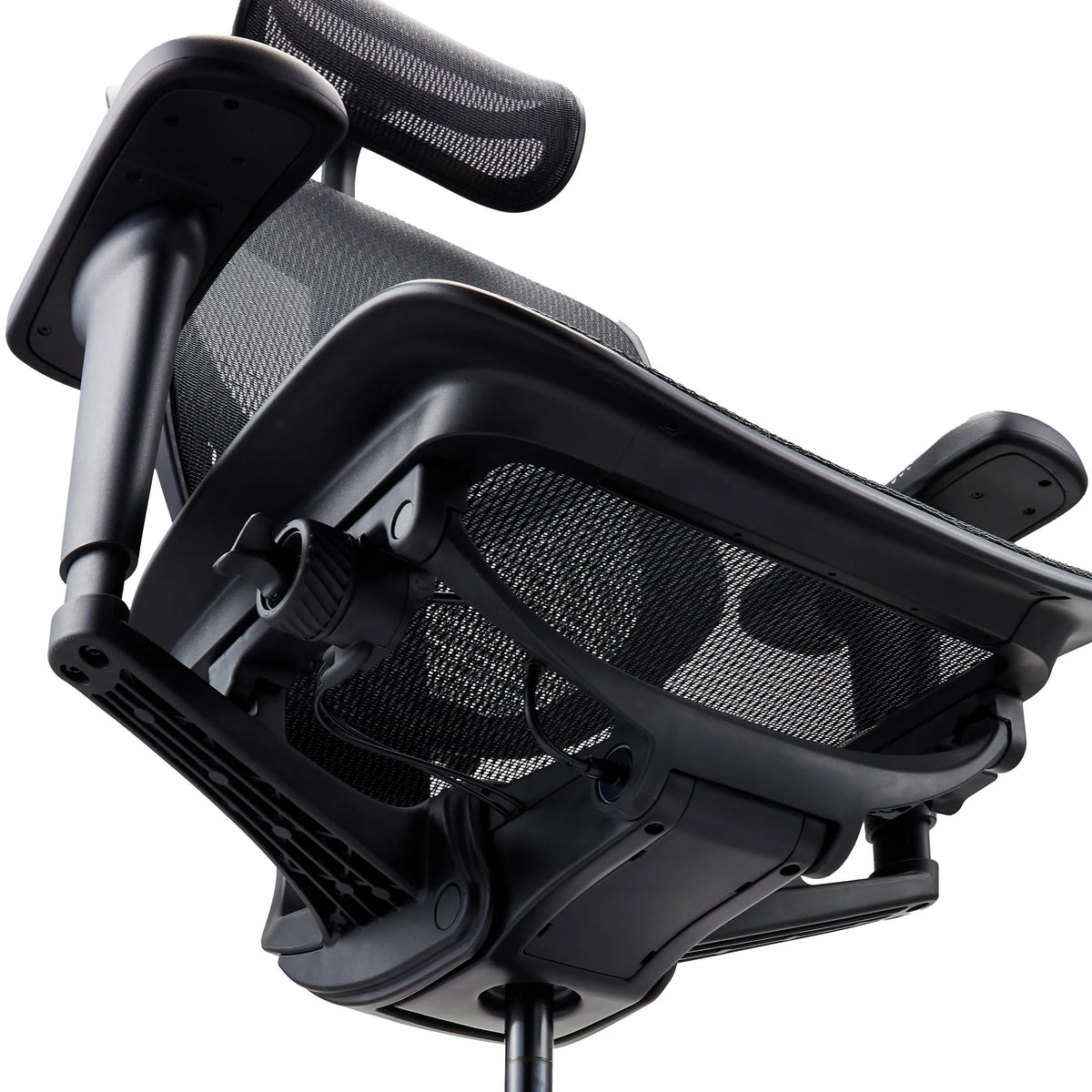 Back of the seat and mechanism of the Professional Office Chair ENJOY ULTRA GEN2 in black by hjh OFFICE