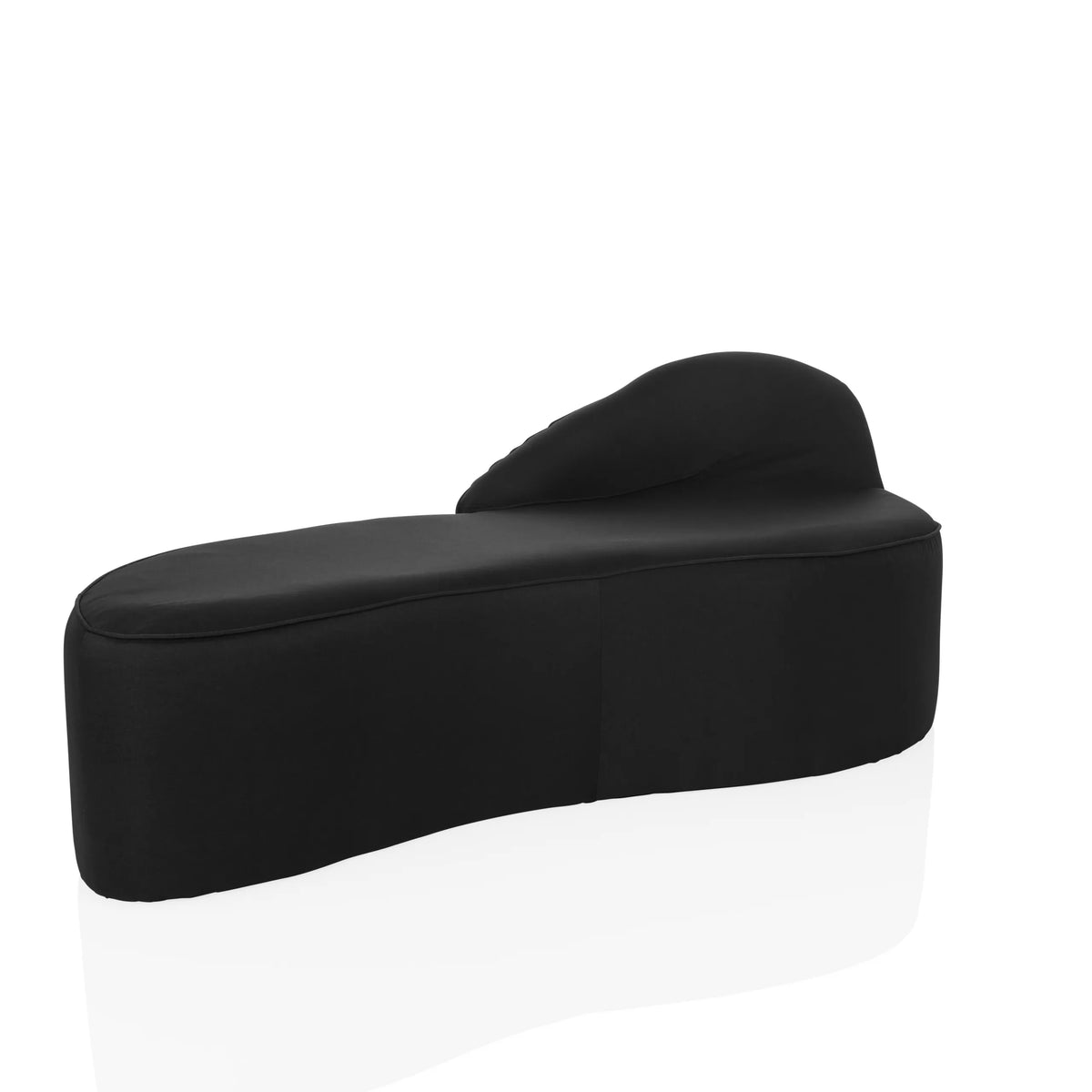 Black Lounge Sofa BARACOA with organic shape and integrated backrest by hjh OFFICE – 360-degree view (front three-quarter view 30°)