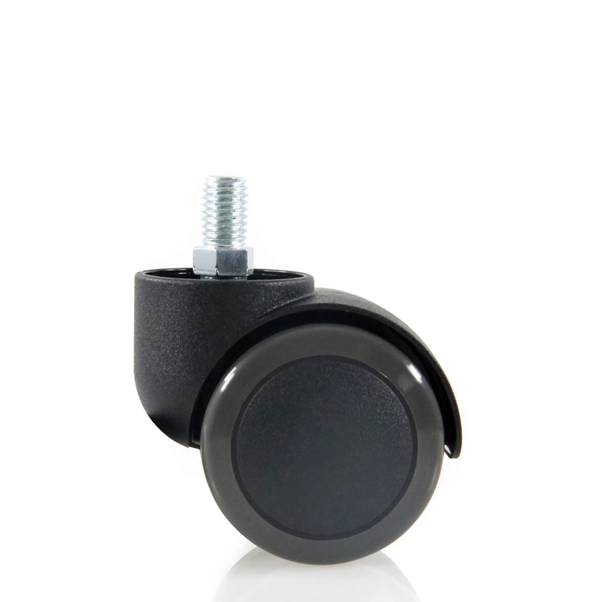 Black Castors 5x ROLO M10/50mm for hard floors with threaded bolt by hjh OFFICE