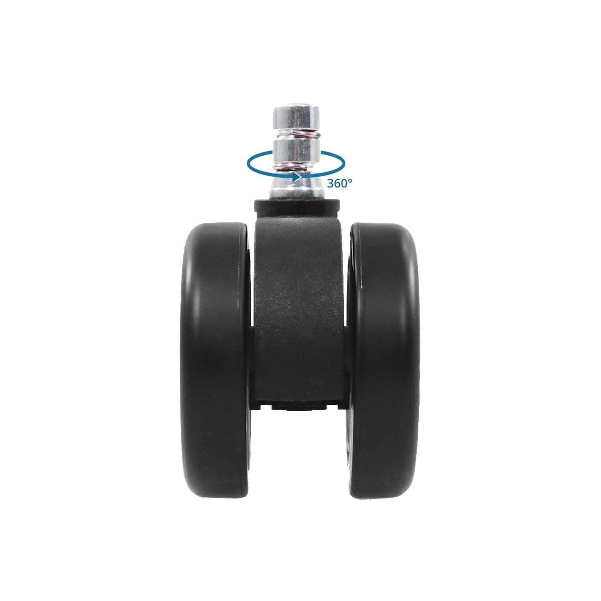 360-degree swivel joint of the 5x ROLO COLOR 60 11mm/60mm castors in black for hard floors by hjh OFFICE