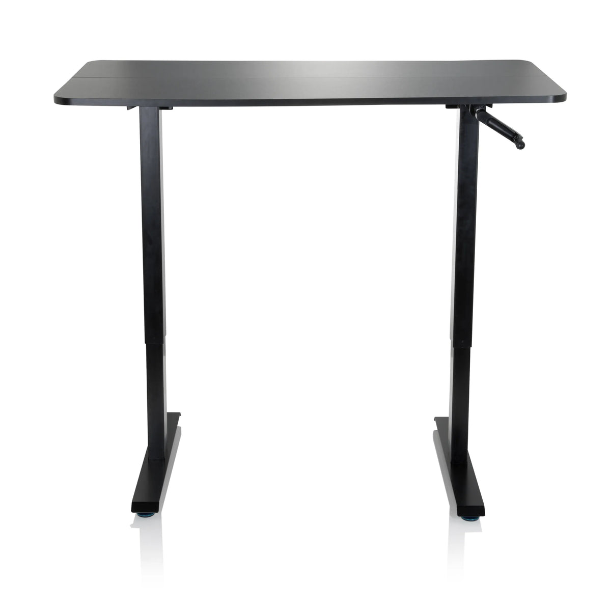 Black Standing desk STAND CR with a crank for height adjustment by hjh OFFICE – 360-degree view (front view 0°)