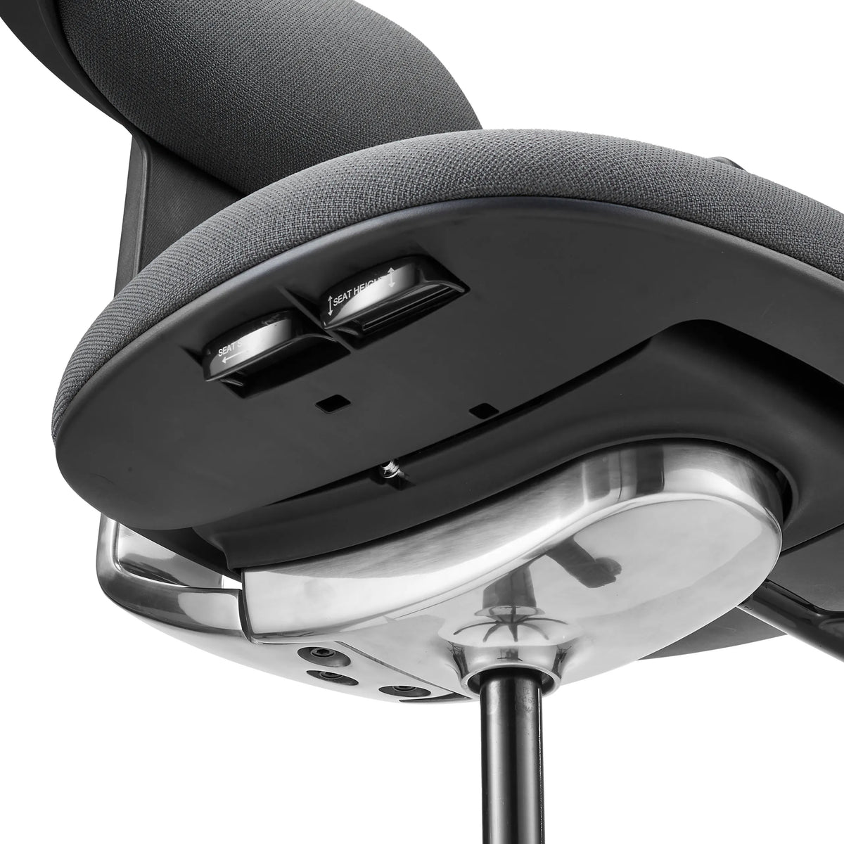 Adjustment lever for the seat height of the WORK 40 Work Chair in dark grey by hjh OFFICE