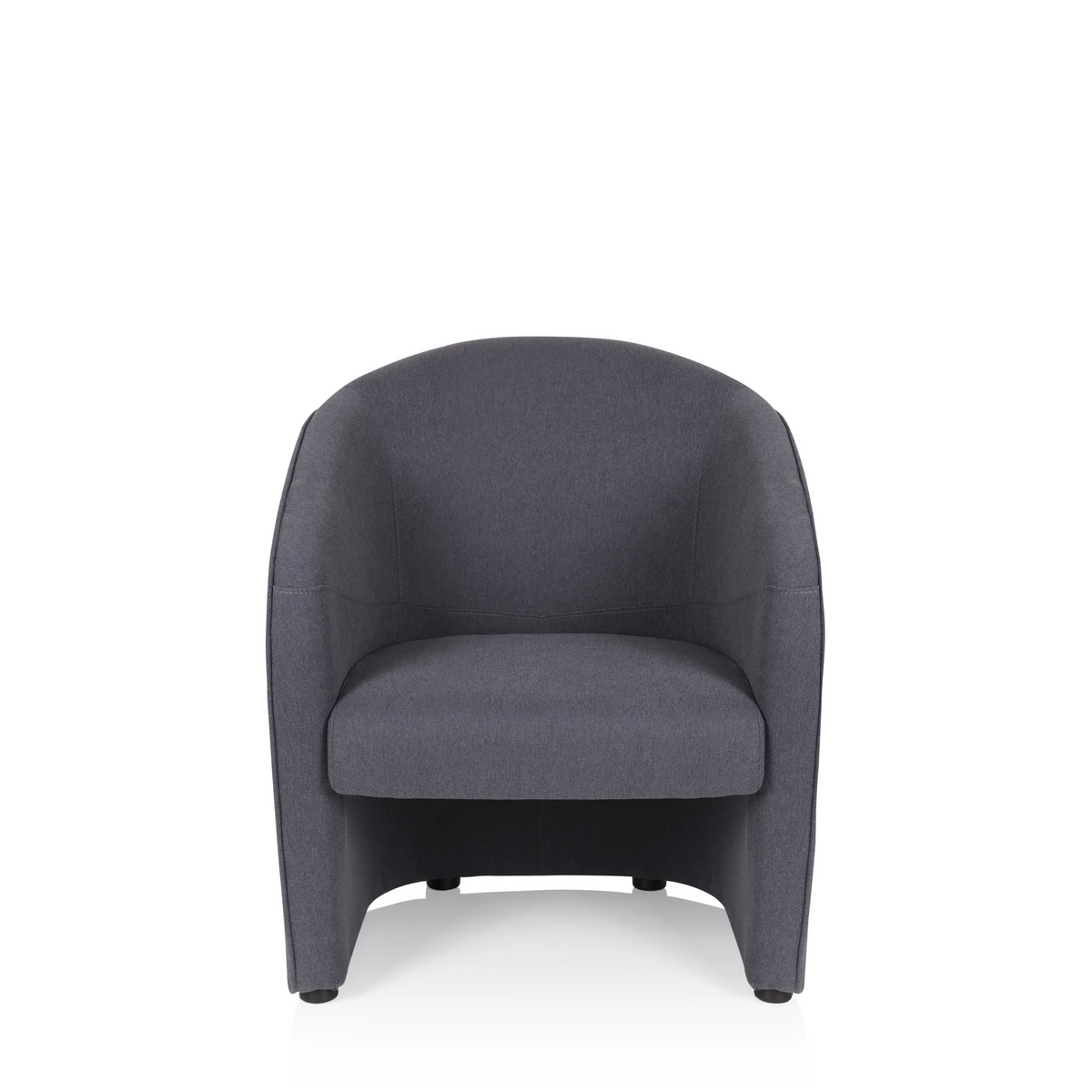 Dark grey Upholstered armchair SAN JUAN with rounded backrest and armrests by hjh OFFICE – 360-degree view (front view 0°)