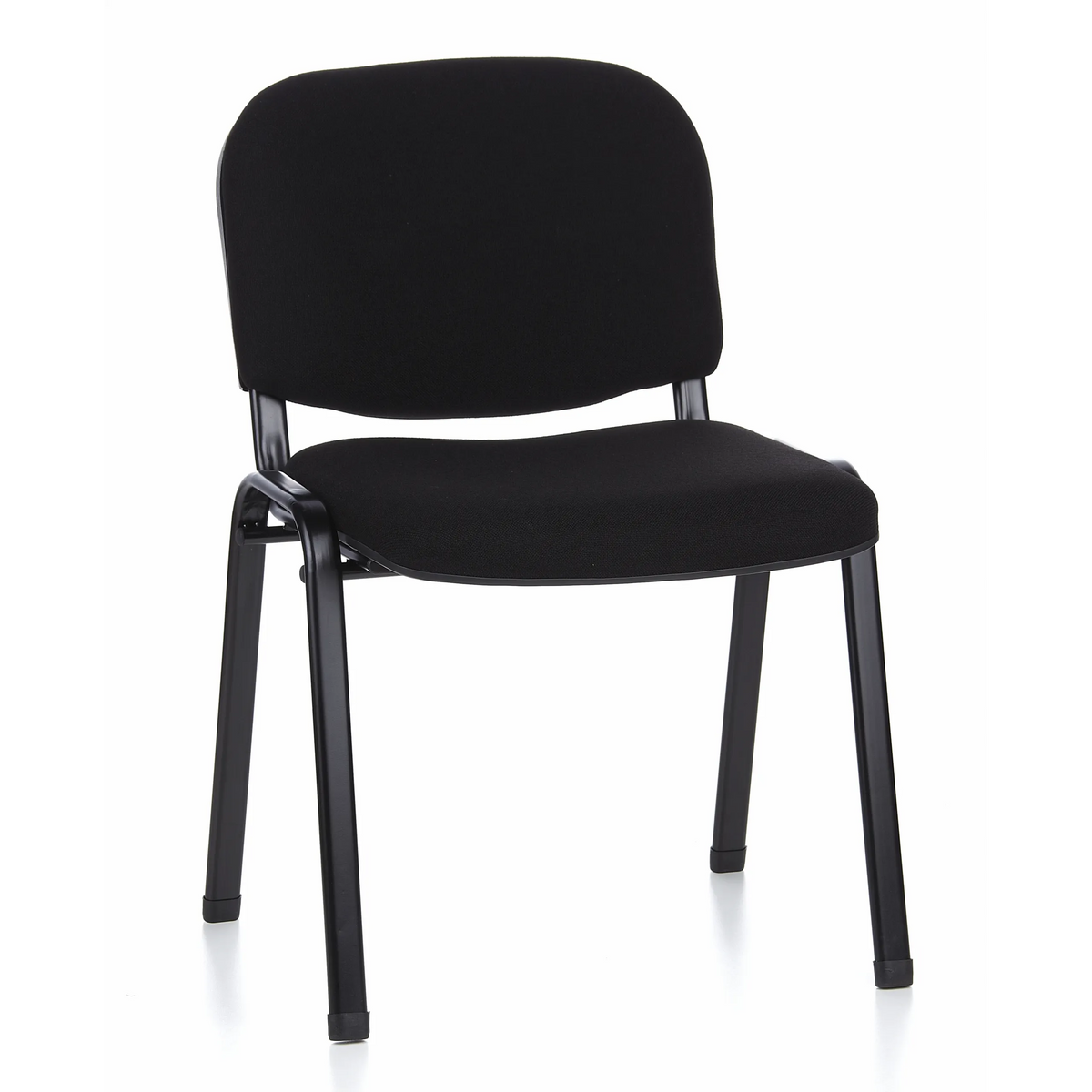 Black Four-legged chair XT 600 with padded seat and backrest by hjh OFFICE – 360-degree view (front view 20°)