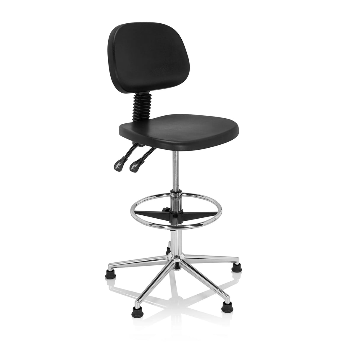 Black Counter chair TOP WORK 24 I with footrest and five-star metal base by hjh OFFICE