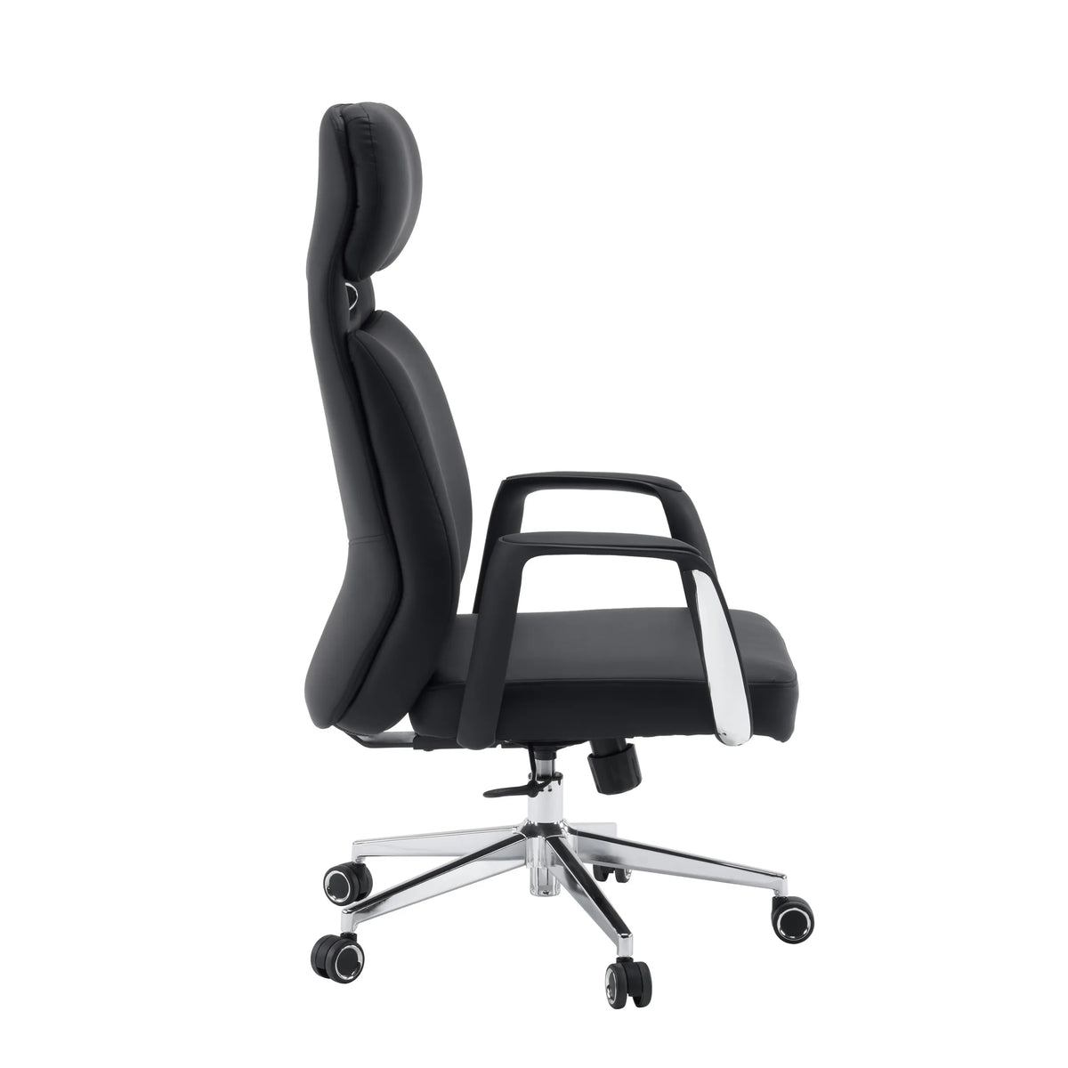 Professional Executive Chair VELVET ECO in black with chrome base and carpet castors by hjh OFFICE