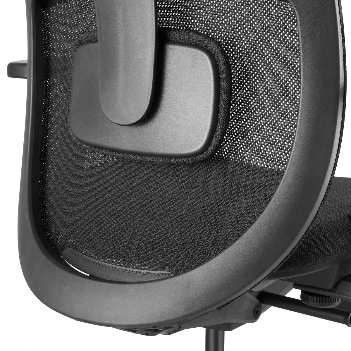 Adjustable lumbar support with mesh backrest of the Skandis Professional Office Chair in black by hjh OFFICE