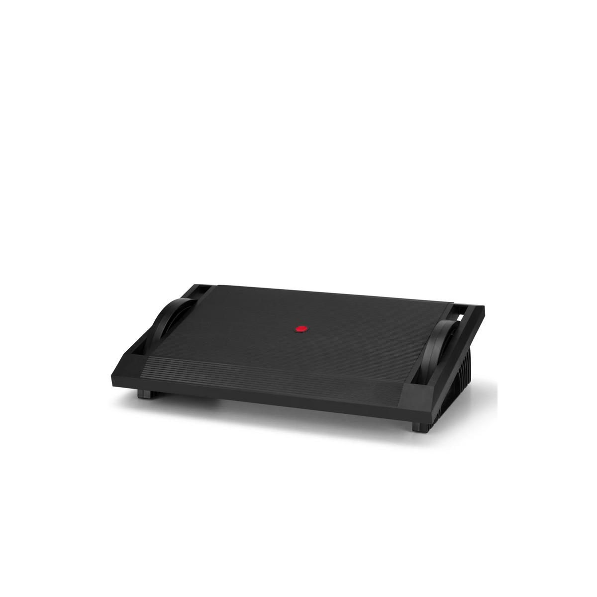 Black Footrest PODI I with two side carrying handles by hjh OFFICE – 360-degree view (front three-quarter view 40°)