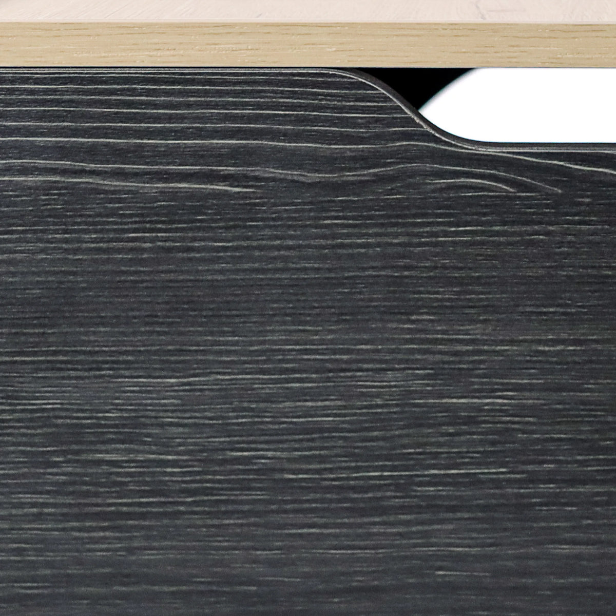 Surface structure in black and oak of the KITTY PAWBOX 2 cat house by hjh LIVING