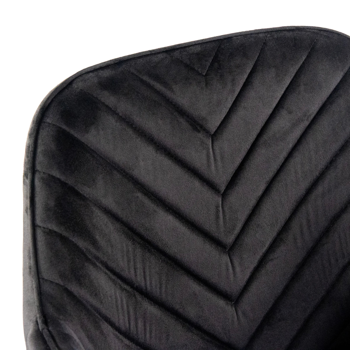 Black velvet cover with herringbone stitching of the Dining chair CHARVELLE by hjh LIVING