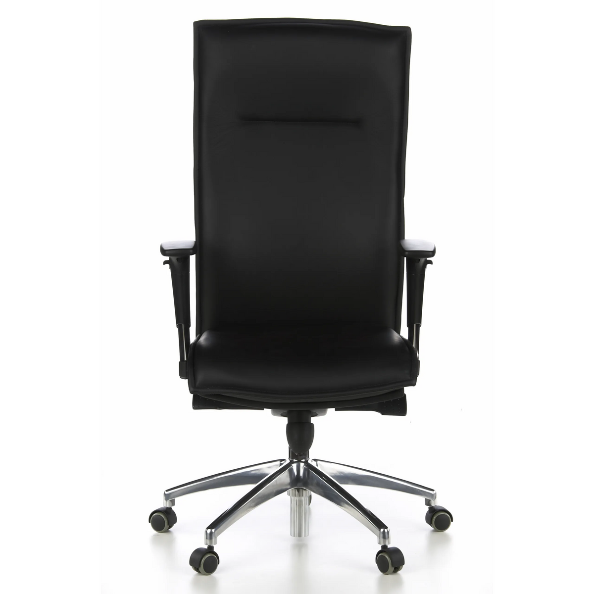 Black Luxury Executive Chair MURANO 20 with armrests and five-caster base by hjh OFFICE – 360-degree view (front view 0°)