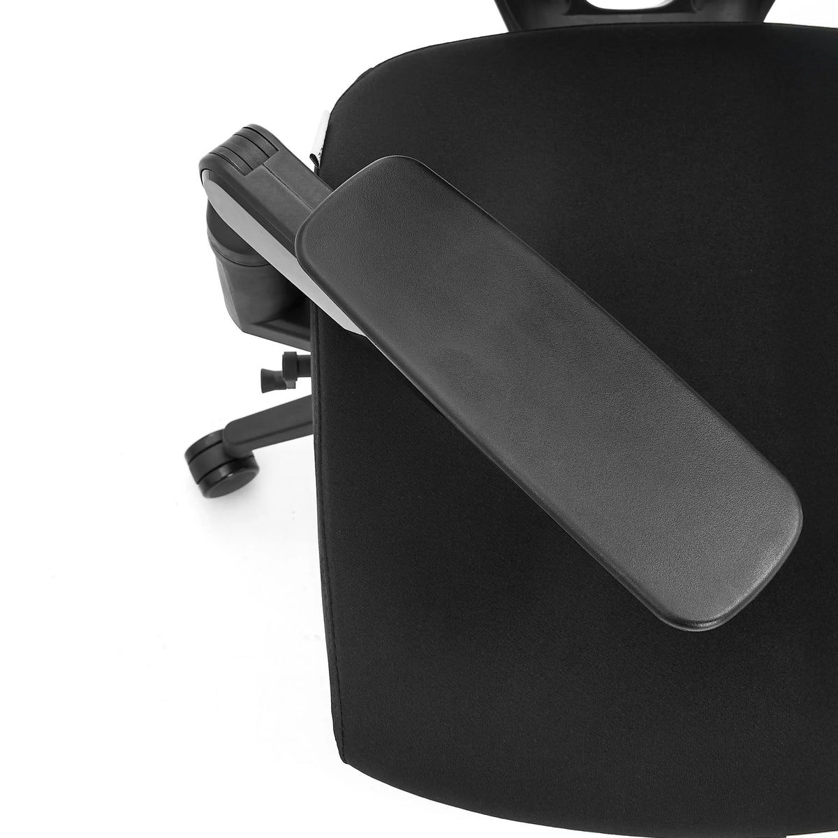 Black plastic armrest of the Ergo U2 Flex3 professional office chair by hjh OFFICE