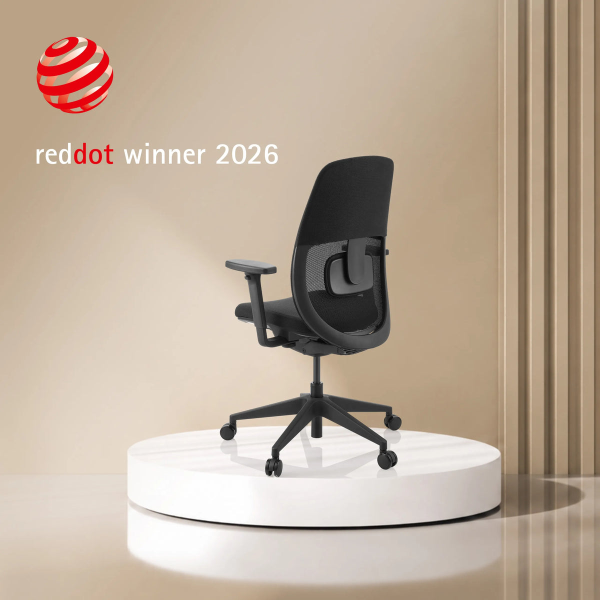 Black Professional Office Chair Skandis without headrest on a white pedestal by hjh OFFICE