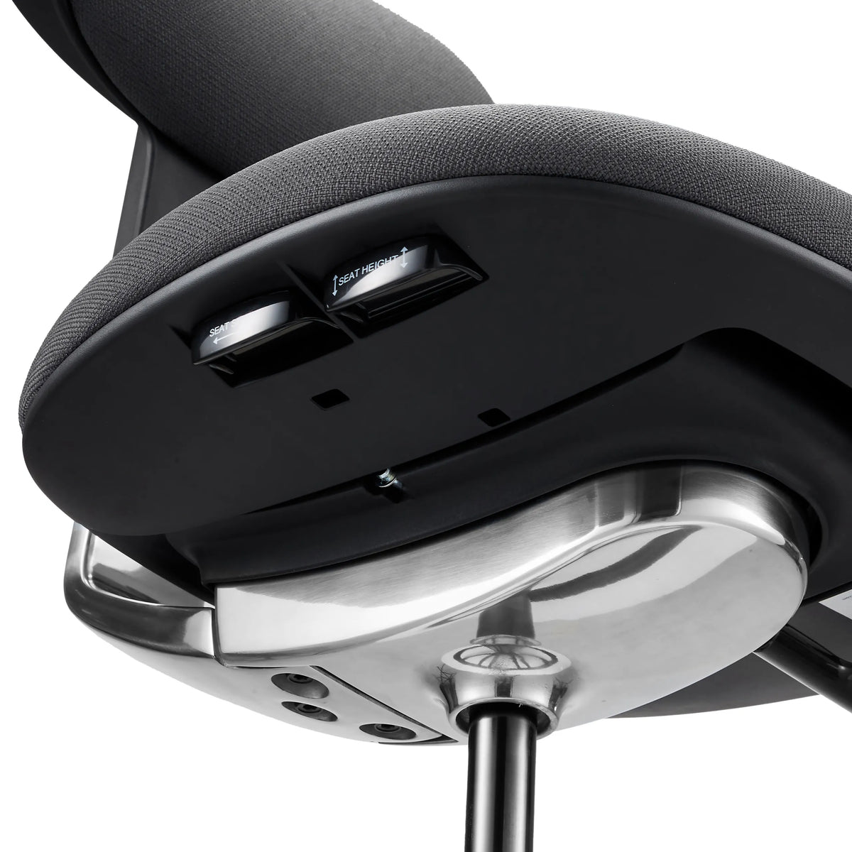 Seat height adjustment under the dark grey seat of the Work Chair TOP WORK 40 by hjh OFFICE