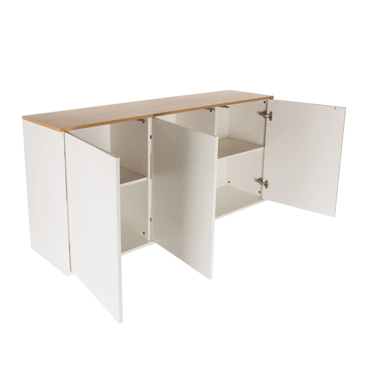 Open Sideboard KELO S in white with an oak effect top by hjh LIVING