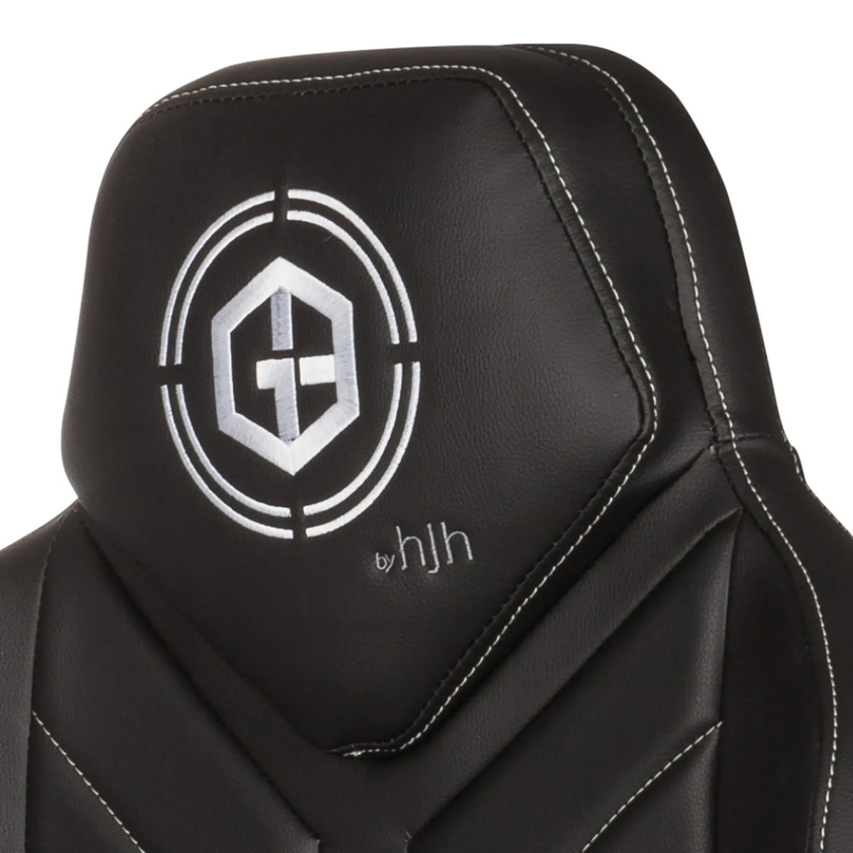 Logo on the headrest of the GAMEBREAKER COLOSSUS Gaming chair in black by hjh OFFICE