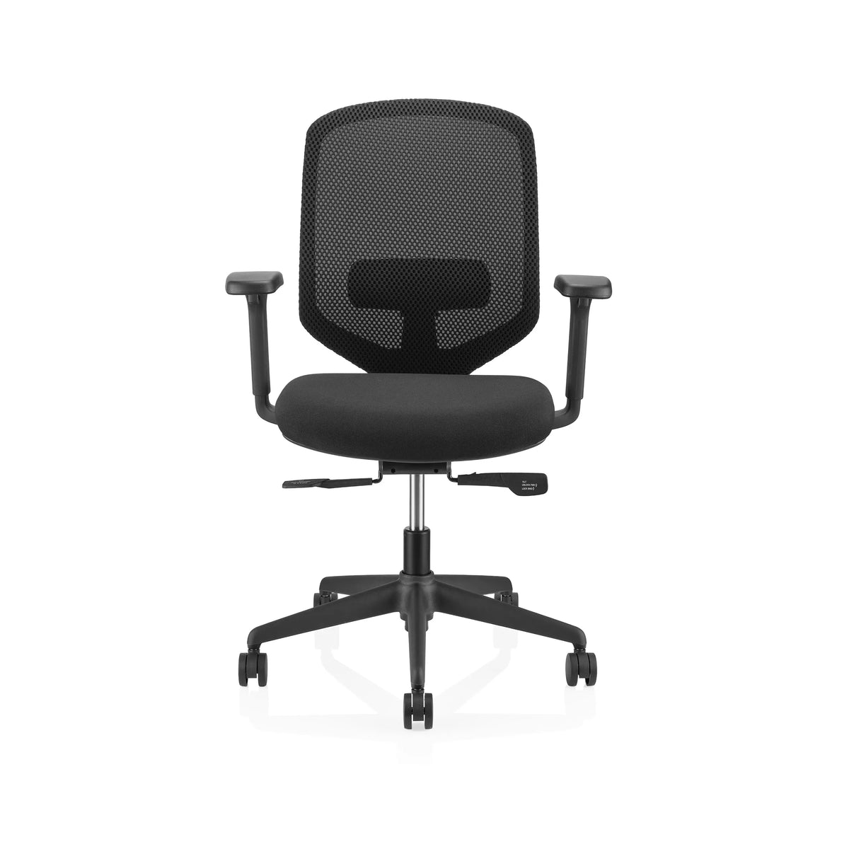 Black Professional Office Chair Delvia with mesh back and five-caster base by hjh OFFICE – 360-degree view (front view 0°)