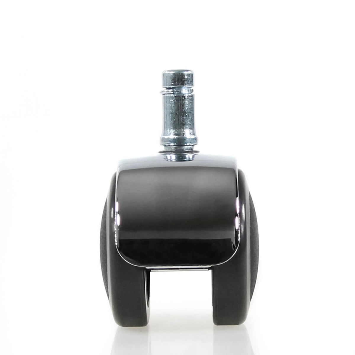 Single castor 5x ROLO LUX 11mm/50mm in black and silver for hard floors by hjh OFFICE