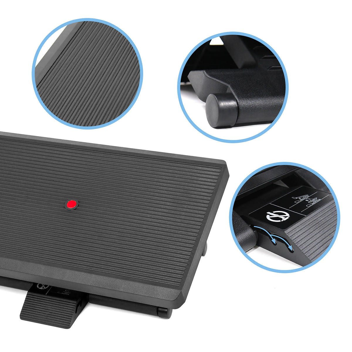Ribbed surface and base of the Footrest PIEDINO STRIPE PRO by hjh OFFICE