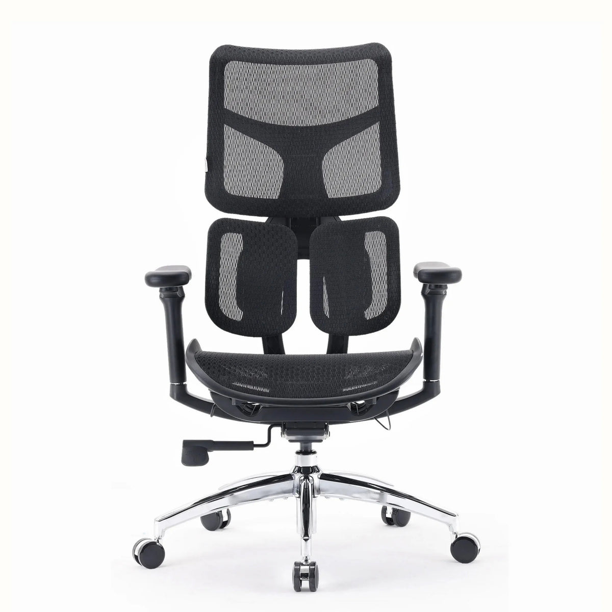 Black Professional Office Chair S100-M301 with mesh backrest and chromed base by Sihoo