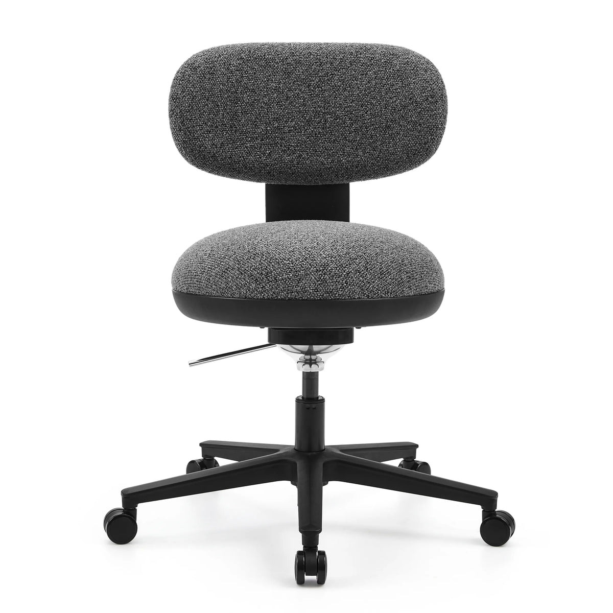 Grey Home Office Chair SITMOTION B with padded seat and five-caster base by hjh OFFICE – 360-degree view (front view 0°)