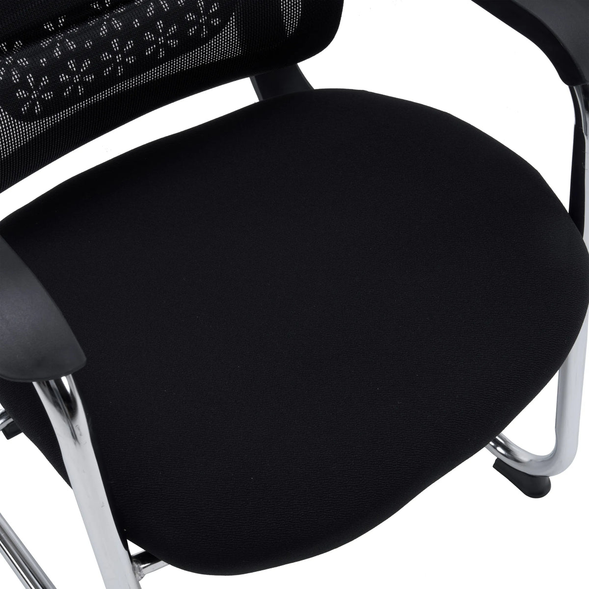 Black seat and mesh backrest of the Ergomy Meet cantilever chair by hjh OFFICE