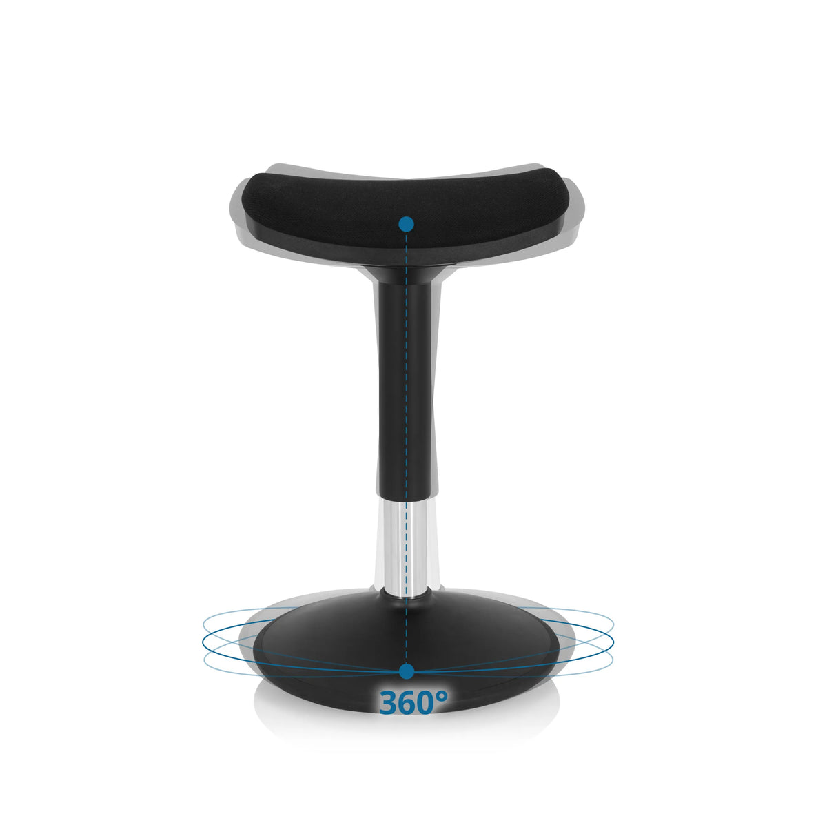 360-degree swivel function of the Standing aid BALANCE SIT I B in black by hjh OFFICE