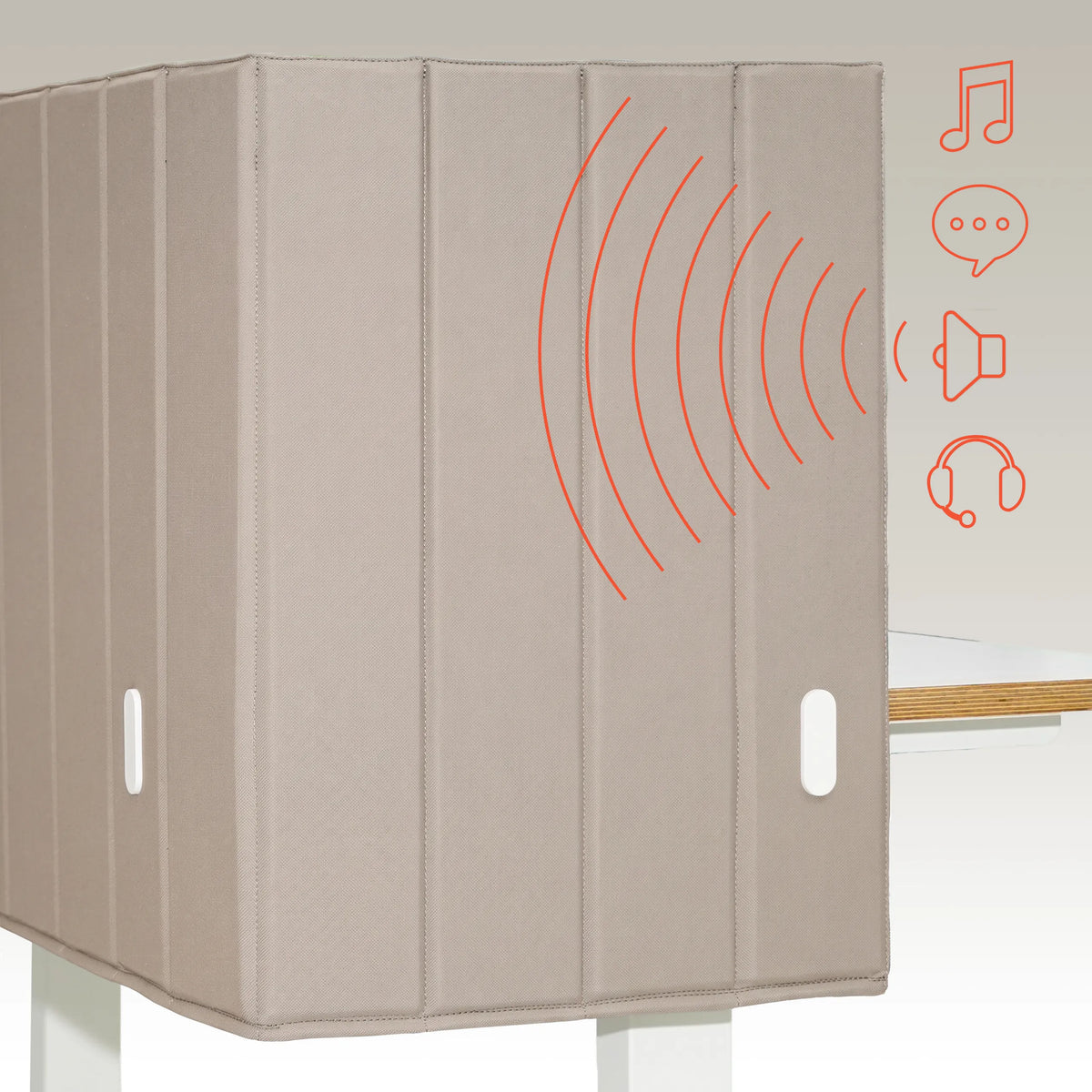 Beige Table partition FLEXMIUT ROLL with sound-absorbing properties by hjh OFFICE