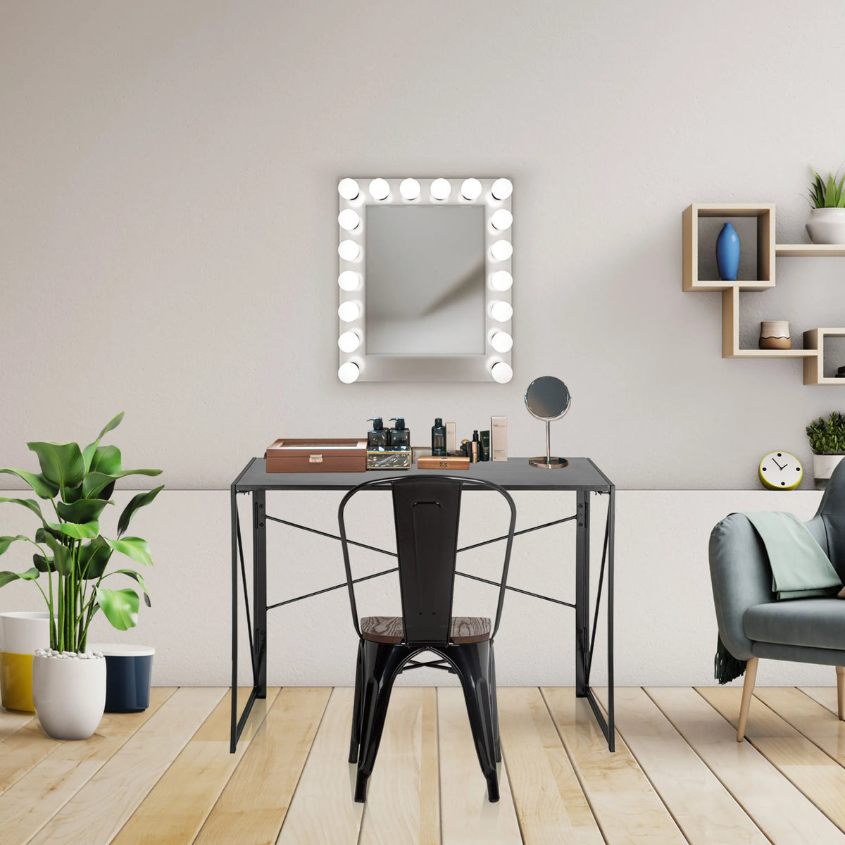 Folding desk EASY UP MULTI in black, 100 x 50 cm, by hjh OFFICE