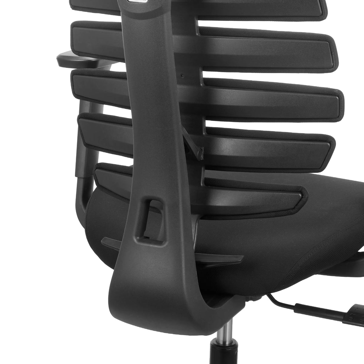 Backrest with horizontal slats of the ERGO LINE ECO Professional Office Chair in black by hjh OFFICE