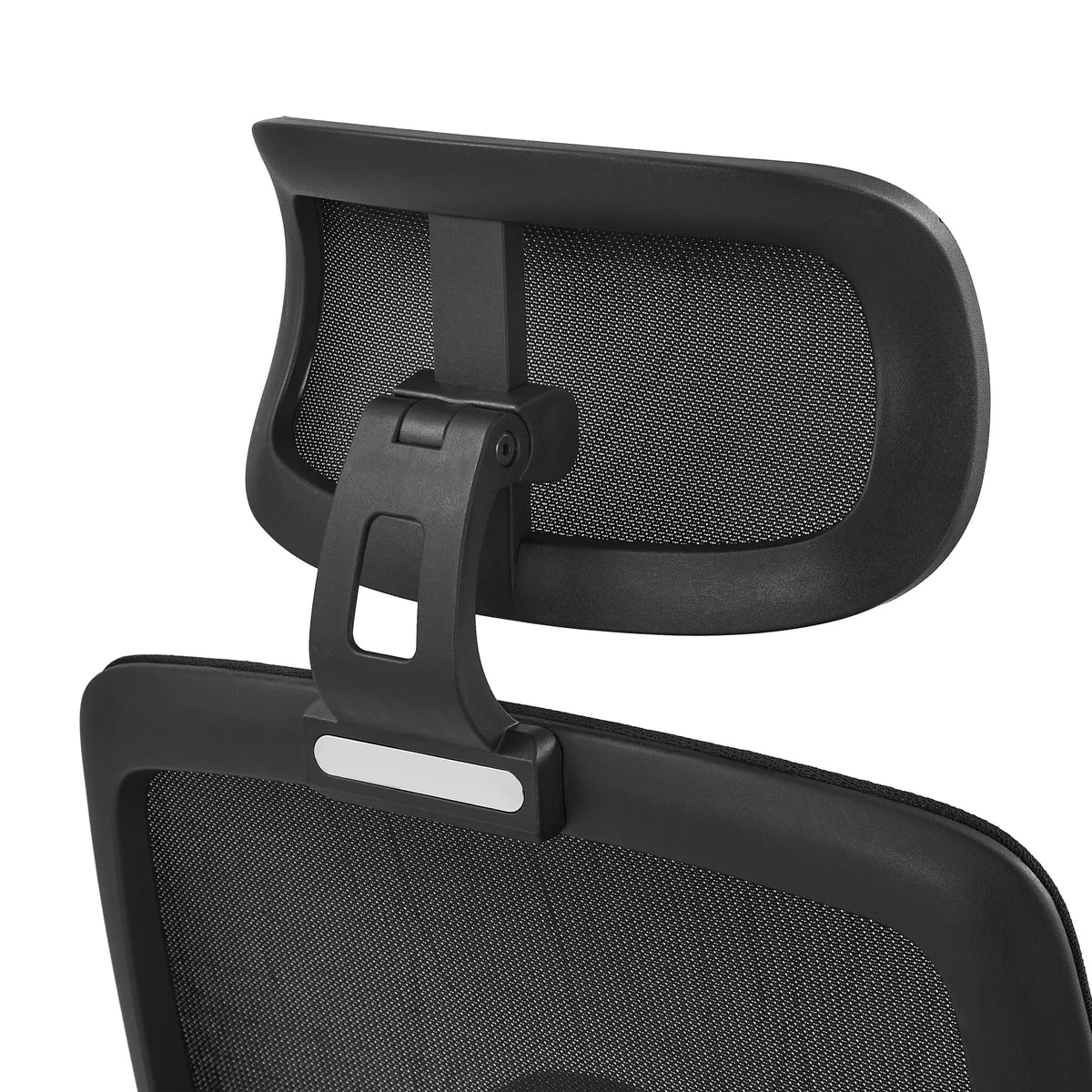 Height-adjustable headrest with mesh cover of the Ergosento Professional Office Chair in black by hjh OFFICE