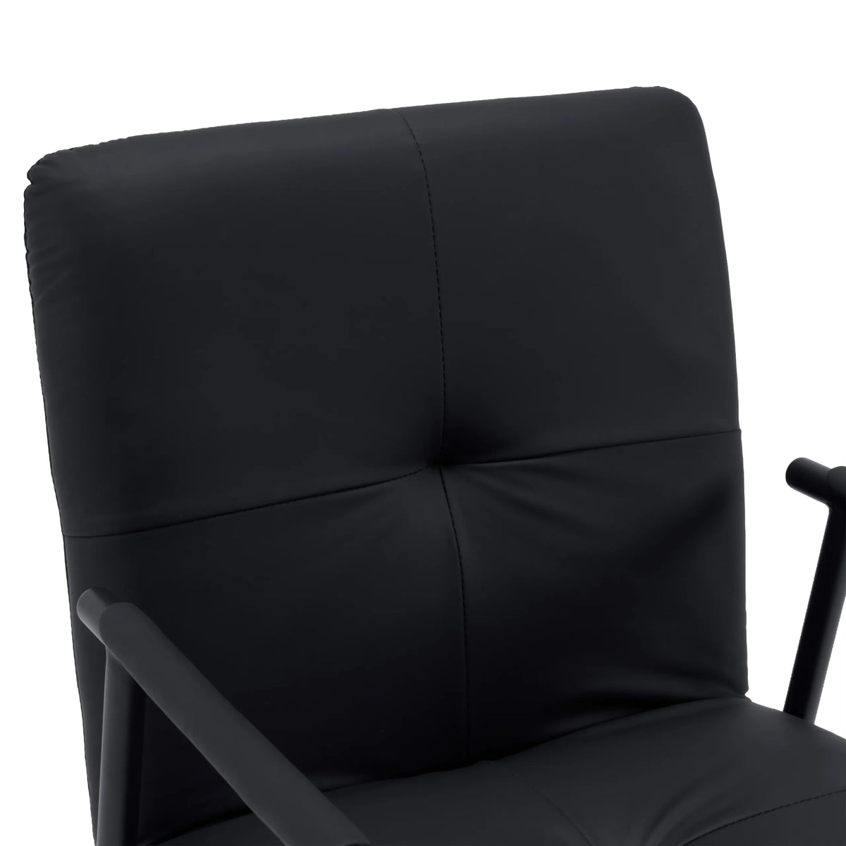 Black faux leather upholstery of the backrest of the Lifea Flex upholstered chair by hjh LIVING