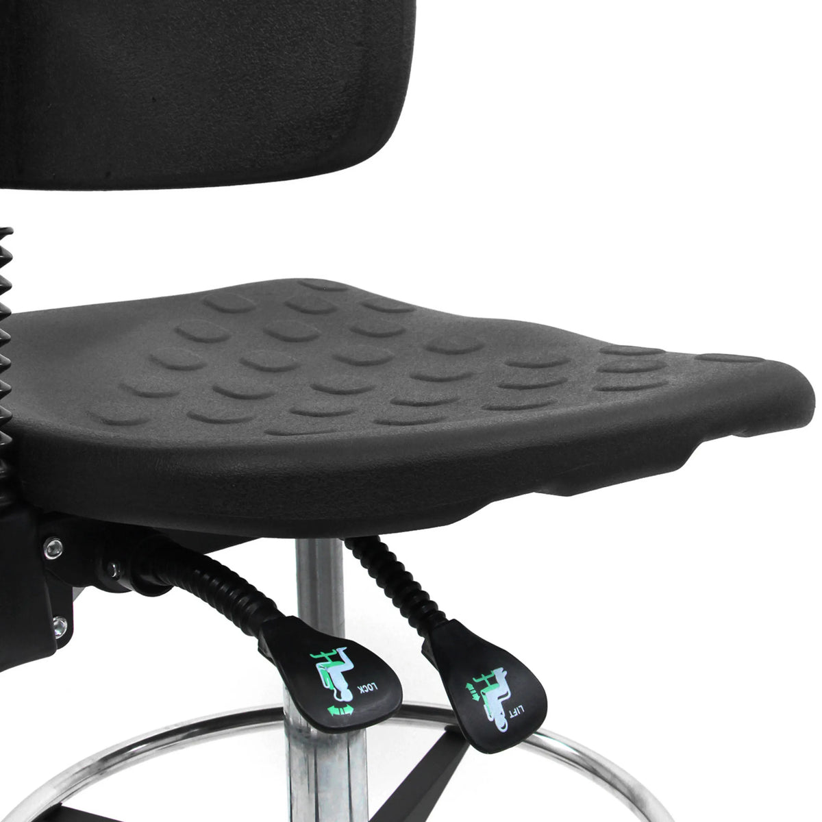 Seat and adjustment lever for height and lock of the Counter chair TOP WORK 23 I by hjh OFFICE