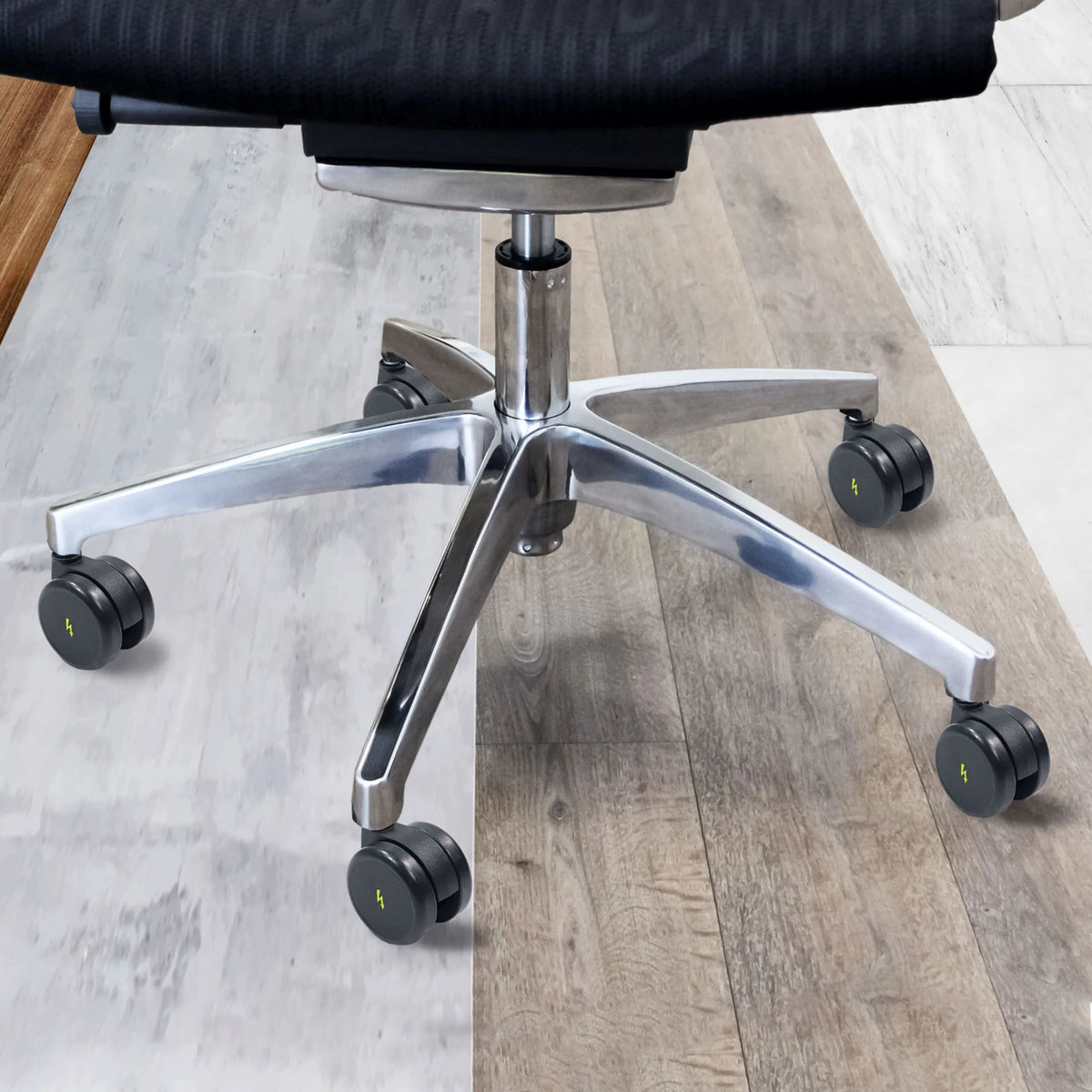 Five-star base with black castors 5x ROLO ESD 11mm/65mm for hard floors by hjh OFFICE