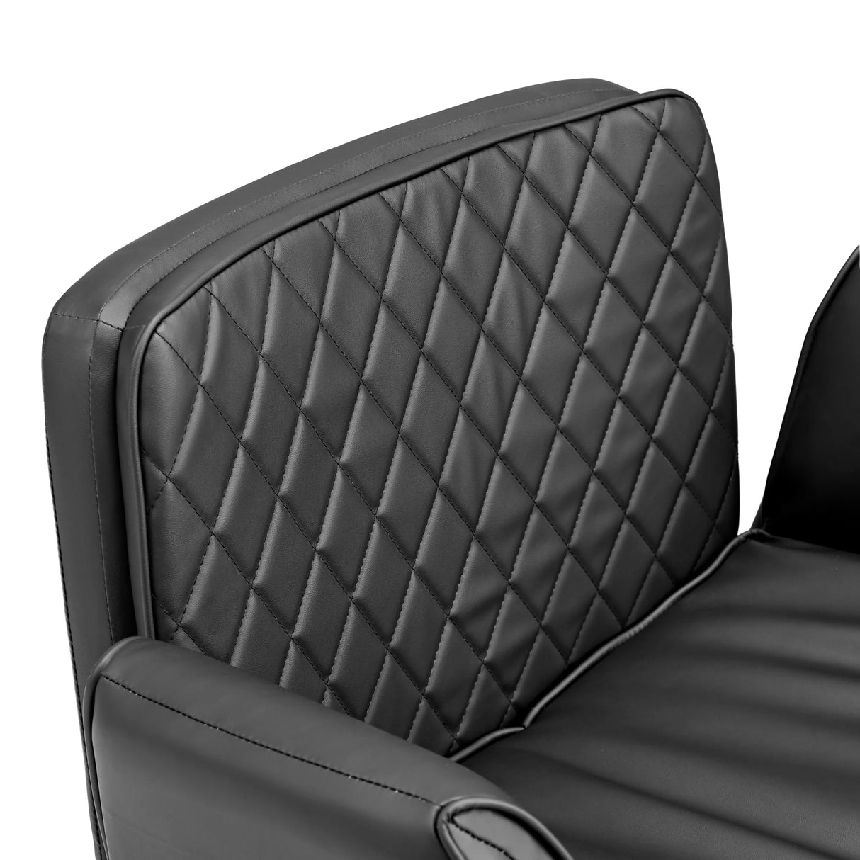 Diamond stitching of the backrest of the Criss-Cross 10 Home Office Chair in black by hjh LIVING