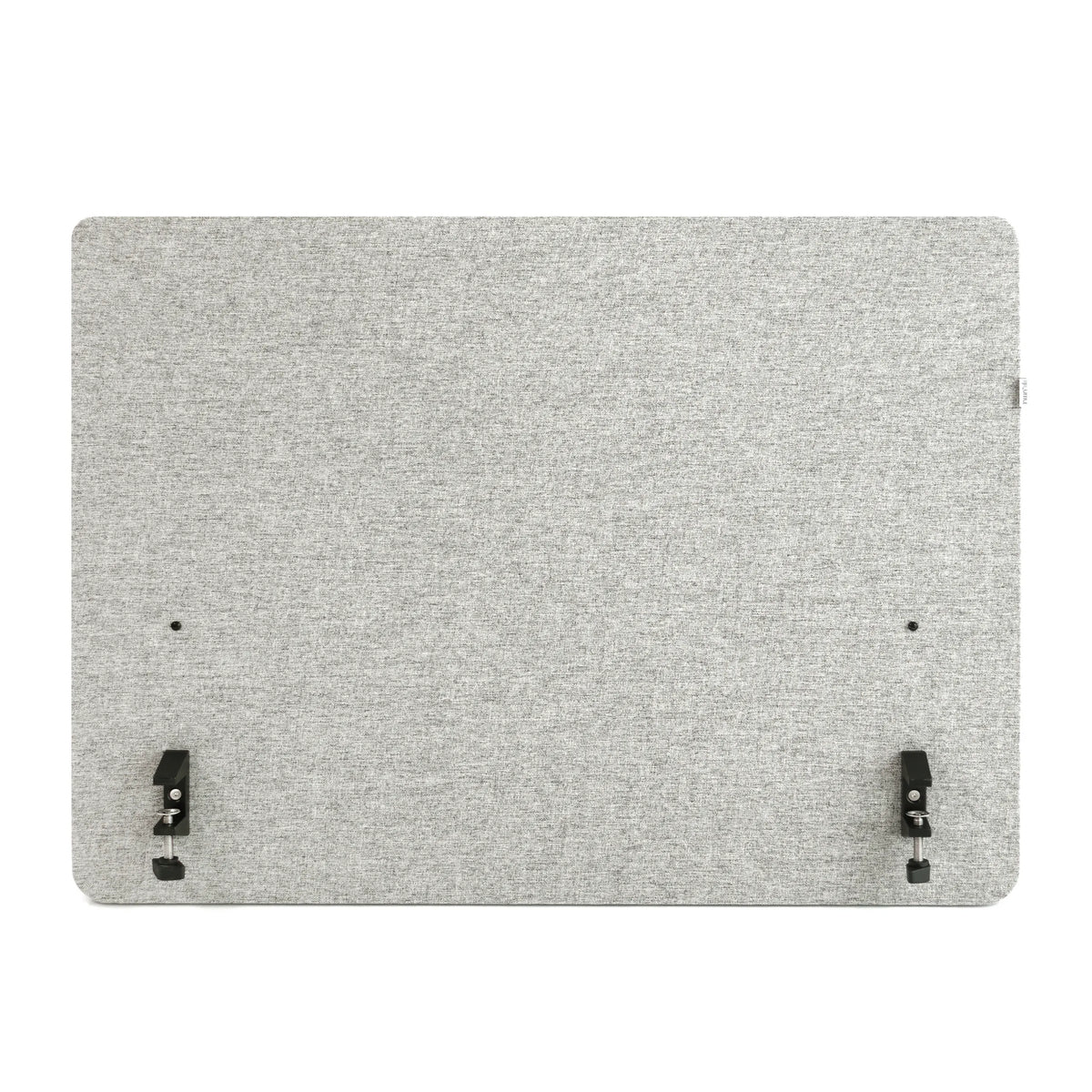 Light grey table partition FLEXMIUT D SIDE with two black fastening clips by hjh OFFICE