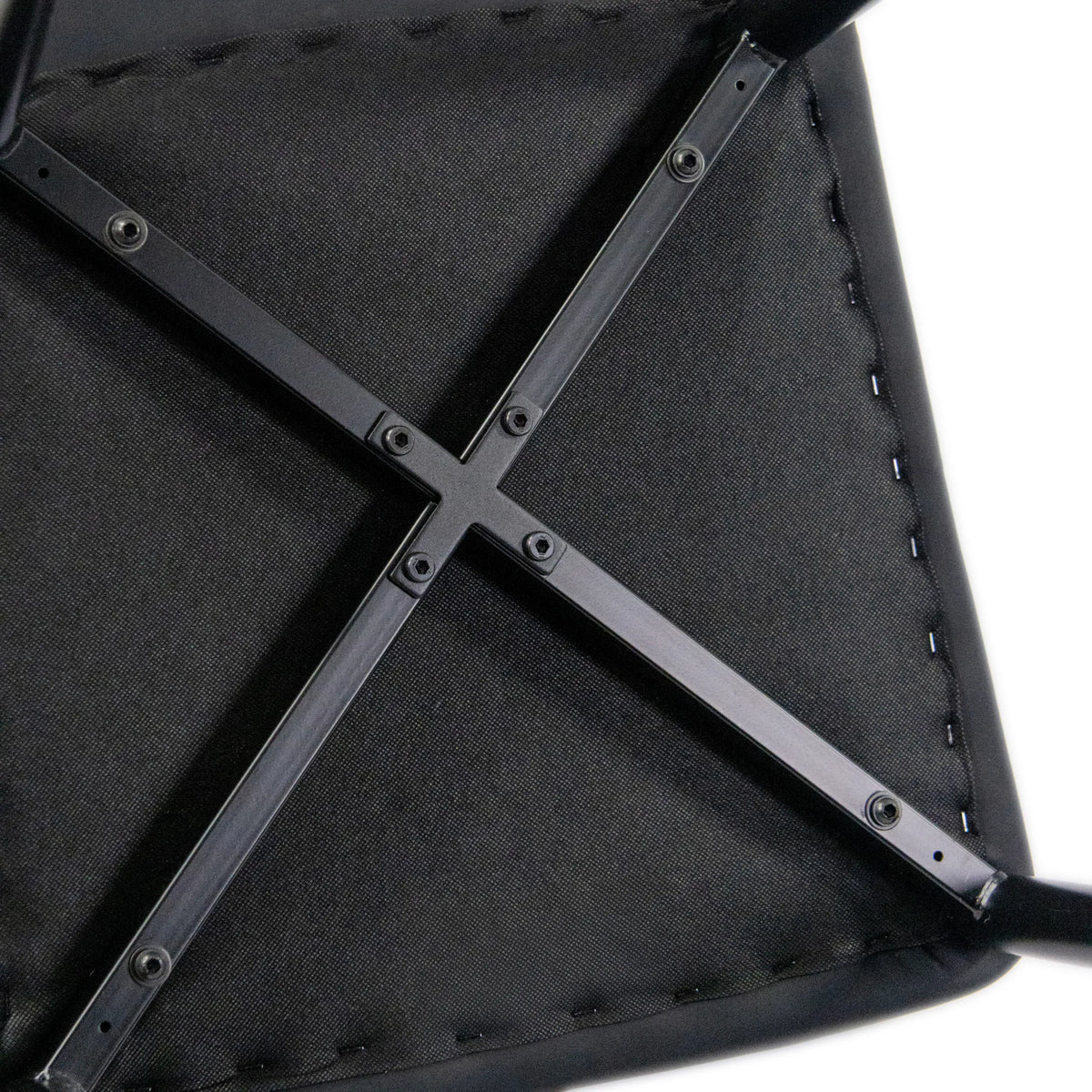 Cross-shaped metal frame at the bottom of the Dining chair VISETO by hjh LIVING